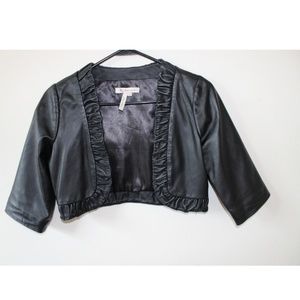 Bcbg 100% Leather Shell Cropped Jacket